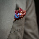 Pavone - Silk Pocket Square - Chianti