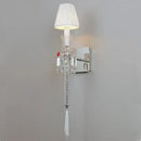 Luxury silver crystal wall lamp with pleated shades for bedroom