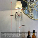 Luxury silver crystal wall lamp with pleated shades for bedroom