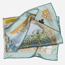 Garden of Dreams - Silk Foulard - Aqua