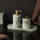 Luxury white and gold marble bathroom set emerald marble accents