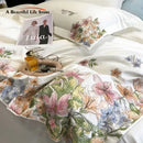 Luxury white floral egyptian cotton flowers embroidery bedding set bedroom