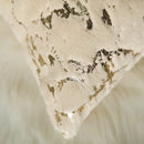 Luxury white & gold fur cushion cover bedroom pillow case