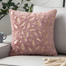 Luxury white & gold fur cushion cover bedroom pillow case