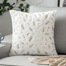 Luxury white & gold fur cushion cover bedroom pillow case