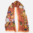 Eloisa - Long Silk Scarf - Coral