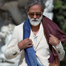 Vicenza - Wool & Silk Scarf - Blue & Brown