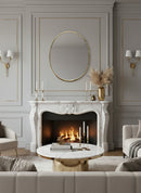 Brass Oval Mirror - Handmade Gold Bedroom Mirror