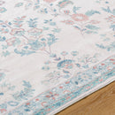 Jeaneen Traditional Light Silver/Sage Washable Area Rug