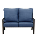 Black Aluminum Deep Seating Loveseat with Cushions