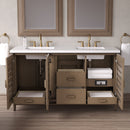 James Martin Portland 60" Double Bathroom Vanity, Whitewashed Walnut