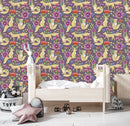 Elegant Foxes Pattern Wallpaper