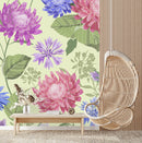 Contemporary Yellow Floral Wallpaper Modern