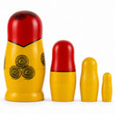 Wooden Semenov Red Scarf Nesting Dolls - Stacking Matryoshka 3.6 Inches