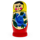 4 Pieces Girl with Yellow Scarf Matryoshka Wooden Nesting Dolls