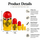 Wooden Semenov Red Scarf Nesting Dolls - Pink Rose Matryoshka 4.4 Inches