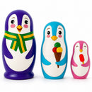 Set of 3 Penguin Family Wooden Nesting Dolls