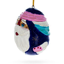 Santa Carved Wood Hand Painted Ornament