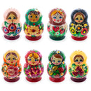 Set of 2 Red Salt and Pepper Shakers Nesting Dolls in Assortment (Styles May Vary)