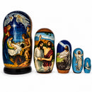 Set of 5 Jesus is Born Nativity Scene Nesting Dolls Matryoshka