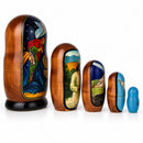 Set of 5 Jesus is Born Nativity Scene Nesting Dolls Matryoshka