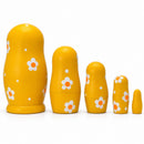 5 Rooster and Daisies Floral Wooden  Nesting Dolls 4.5 Inches