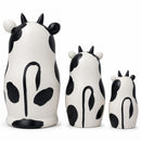 Set of 3 Spotted Cow Family Animal Nesting Figurines 5.5 Inches