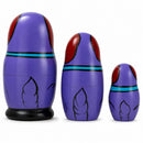 3 Smiling Dog w/Bone Collar Wooden Nesting Dolls  4.25 Inches