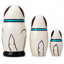 Wooden White Dog with Bone Collar Nesting Dolls - Stacking Matryoshka 4.25 Inches