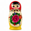 Set of 7 Wooden Semenov Nesting Dolls - Blooming Rose Matryoshka 7 Inches