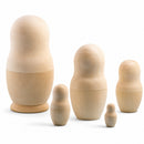 Set of 5 Unfinished Wooden Nesting Dolls DIY Craft Blanks for Painting  5.75 Inches
