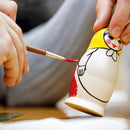 Set of 5 Unfinished Wooden Nesting Figurines with Paints DIY Craft Blanks for Painting  5.75 Inches