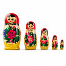 Set of 5 Unfinished Wooden Nesting Figurines with Paints DIY Craft Blanks for Painting  5.75 Inches