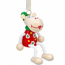 Jumping Cow Wooden Doll on a Spring 4 Inches