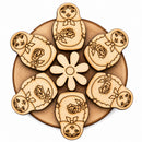 Wooden Matryoshka Coaster for Drinks, Table Coaster