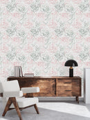 Fashionable Floral Outlines Wallpaper Tasteful
