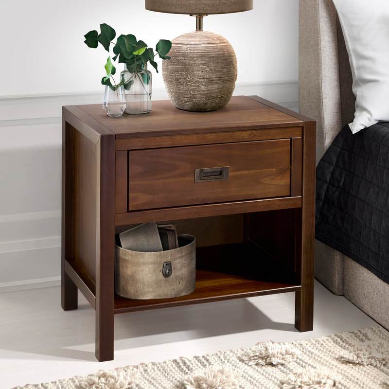 Lydia Solid Wood Modern Contemporary Nightstand