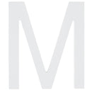 Arial Font White Painted MDF Wood Letter M (6 Inches)