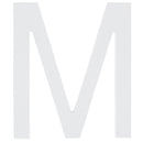 Arial Font White Painted MDF Wood Letter M (6 Inches)