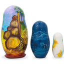 Set of 3 Nativity Scene Set Ukrainian Wooden Nesting Dolls 4.25 Inches