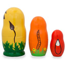 Set of 3 Lion, Tiger, and Fox Wooden Nesting Dolls 4.25 Inches