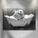 Girly Pig In Bathtub Canvas Wall Art