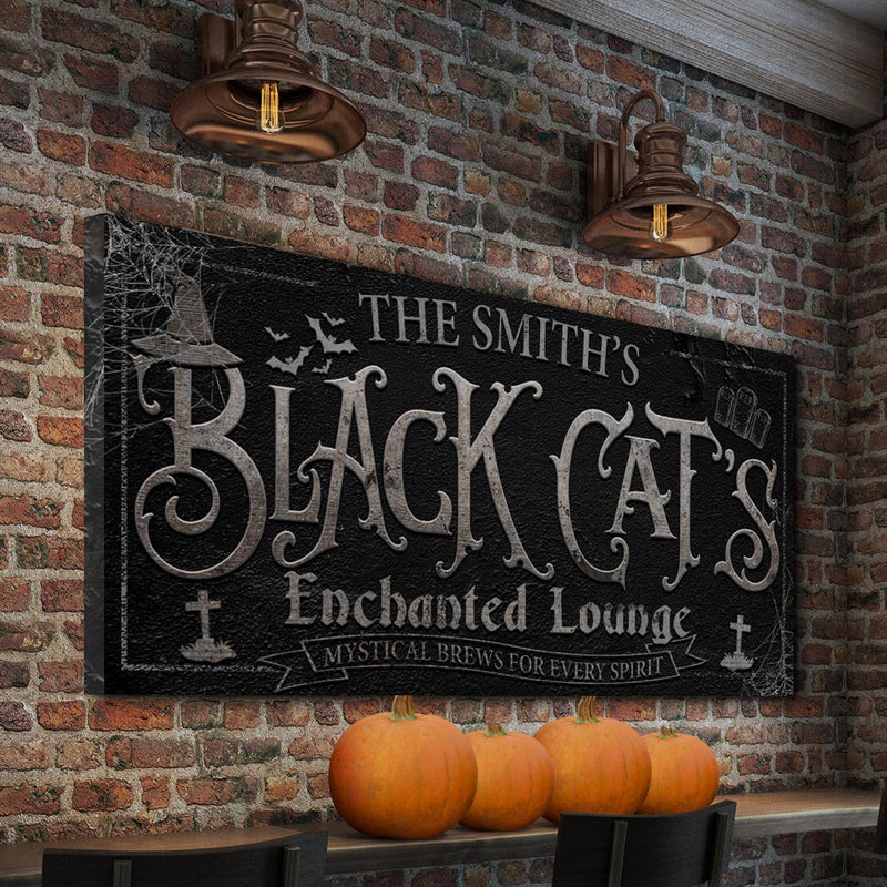 Black Cat's Enchanted Lounge Halloween Sign II