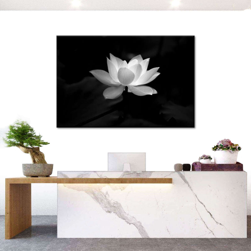 Lotus Flower Monochrome Wall Art