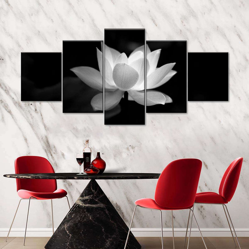 Lotus Flower Monochrome Wall Art