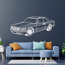 1989 W126 SEC Perspective Metal Car Wall Art - NC0452
