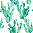 Contemporary White Wallpaper with Cactus Chic