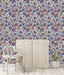 Blue and Red Pattern Wallpaper
