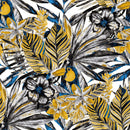 Blue and Yellow Exotic Wallpaper