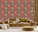 Colorful Orange Floral Wallpaper
